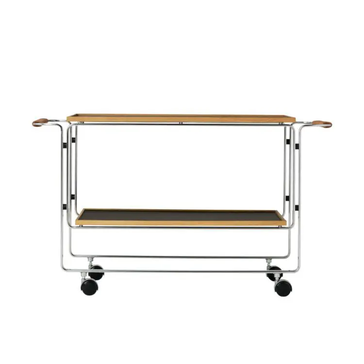 Lange Production HB 128 Bar Cart - Schwarz Chrom