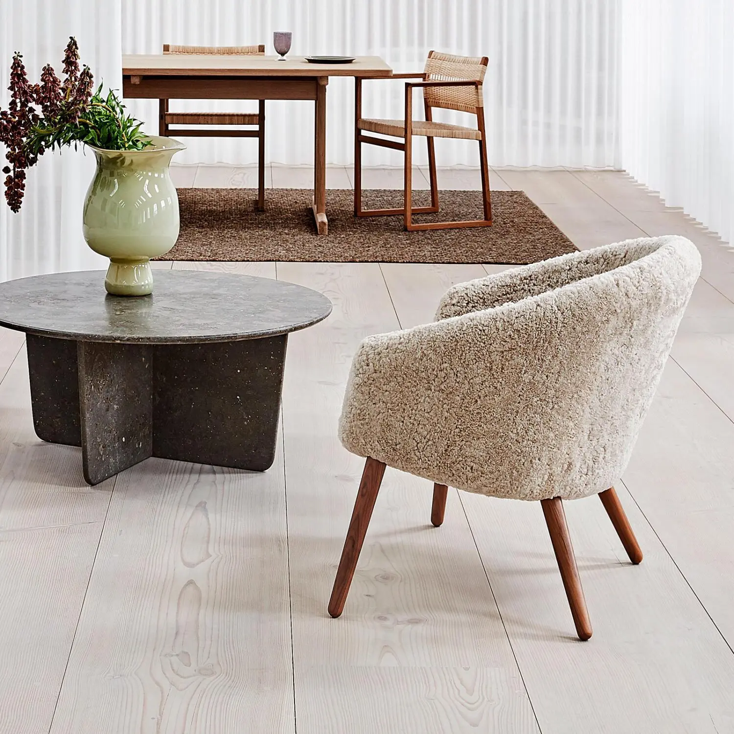 Fredericia Sessel Ditzel Lounge  - Schaffell – Bild 3