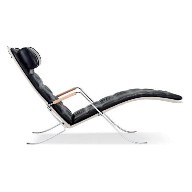 Lange Production FK 87 Grasshopper Chair - Schwarz Leder